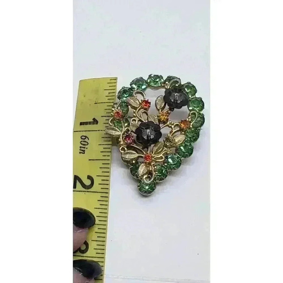 Vintage Brooch Rhinestone Crystal Flower Margarita Rivoli Rare Austria Art Deco - Picture 6 of 8